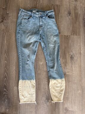 Old Navy Light Blue to Cream Dip-Dye Skinny Jeans